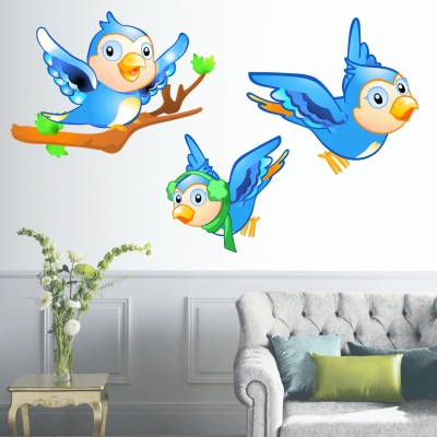 StickMe 100 cm Cute Tweet Bird Wall Sticker - SM 409 Self Adhesive Sticker(Pack of 1)