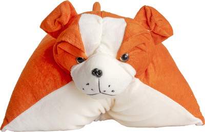 

ARD ENTERPRISE Soft stuffed Bull Dog Pillow for kids - 16 inch(Orange)