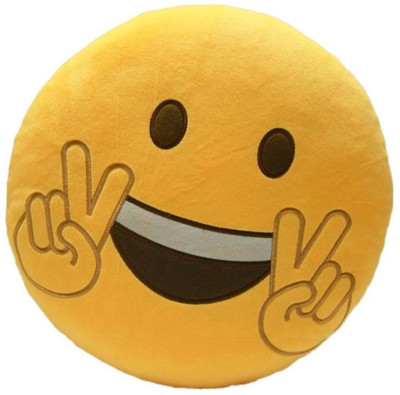 

Frantic Premium Quality Victory Soft Smiley Cushion - 35 Cm - 35 cm(Yellow)