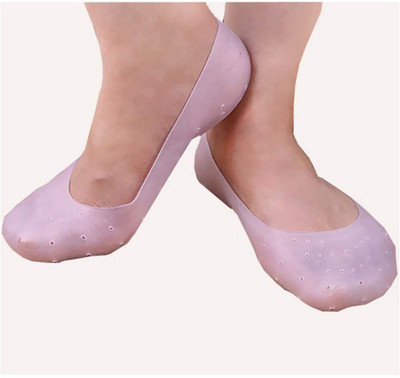

OneRetail Anti Crack Full Length Silicon Foot Protector Moisturizing Socks (Skin Color) Heel Support (, Multicolor