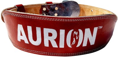 Aurion Leather Weight Lifting Belt Body Fitness Gym Back Support Power Lifting Belt Back Support(Brown)
