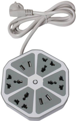 

Klick N Shop Multipurpose 4 USB GON POWER SOCKET Extension Plug Electrical Outlet | 4 Socket Surge Protector(Grey)