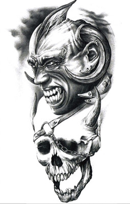 HG INTERNATIONAL(Double Skull Temporary Body Tattoo)