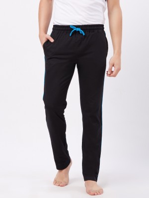 FRUIT OF THE LOOM Solid Men Black Track Pants