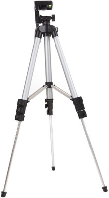 

Blue Birds Big Tripod-3110 with Holder Mount For mobiles Portable Adjustable Aluminum Lightweight Camera Stand, Three-Dimensional Head & Quick Release Plate For Video Cameras,DSLR,Mobile Phones Tripod(Silver & Black, Supports Up to 1500)