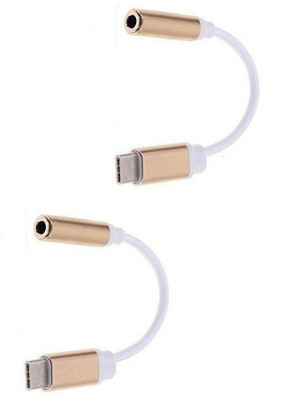 

FUZION PACK OF 2 TYPE C TO 3.5MM JACK HEADPHONE/EARPHONE CONVERTER CABLE USB Adapter(Multicolor)