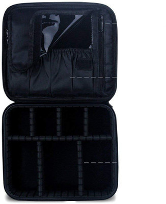 

Store2508 Makeup Cosmetic Storage Case Box with Adjustable Compartment. (Black) Makeup Cosmetic Storage Case Vanity Box(Black)