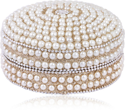 

SAMAA ROUND-RING-BIGBOX-WHITE-015 RING BOX, GIFT PACK Vanity Box(White, GOLDEN)