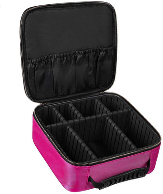 

Store2508 Makeup Cosmetic Storage Case Box with Adjustable Compartment. (Pink) Makeup Cosmetic Storage Case Vanity Box(Pink)