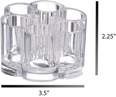 

Kanha Easy New Design Round Acrylic Cosmetic and Makeup Brush Holder with Acrylic Cosmetic Makeup Organizer Clear Transparent Acrylic Flower Style Cosmetic and Makeup Brush Holder Stand with 12 Slot Spaces - Works as Home, Bathroom Accessories Organizer (