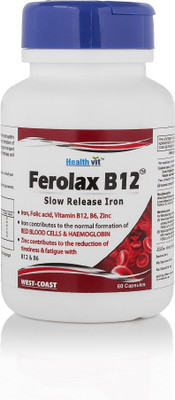 

HealthVit Ferolax B12 Slow Release Iron + Vitamin B12 60 Capsules(60 No)