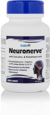 

HealthVit Neuronerve 60 Tablets (with Iron, Zinc & Pantothenic acid to Contribut)(60 No)
