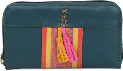 

Global Desi Women Green Artificial Leather Wallet(8 Card Slots), Teal green