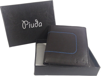 

piuda Men Brown Genuine Leather Wallet(8 Card Slots), Dark brown