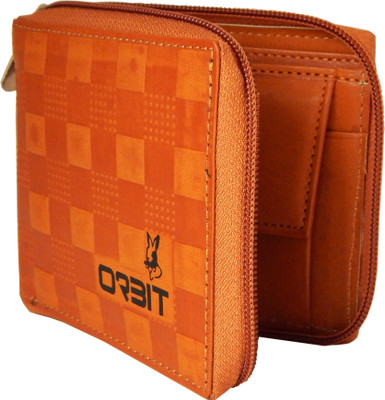 

Orbit Men Khaki Genuine Leather, Fabric Wallet(5 Card Slots), Rust