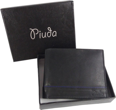 

piuda Men Black Genuine Leather Wallet(7 Card Slots)