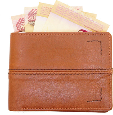

flex boom Men Brown Genuine Leather Wallet(6 Card Slots)