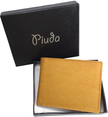 piuda Men Khaki, Beige Genuine Leather Wallet(7 Card Slots), Khakhi;light brown