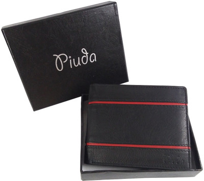 

piuda Men Black Genuine Leather Wallet(7 Card Slots)