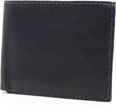 

flex boom Men Black Genuine Leather Wallet(4 Card Slots)