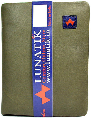 

Lunatik Men Green Genuine Leather Wallet(12 Card Slots)