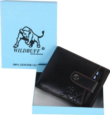 

Wild Buff Men Black Genuine Leather Wallet(7 Card Slots)