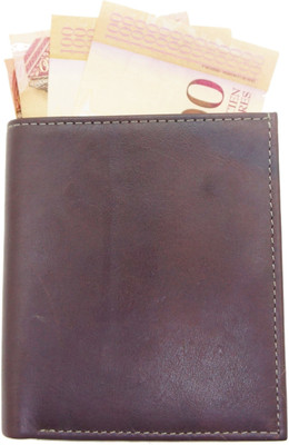 

flex boom Men Brown Genuine Leather Wallet(6 Card Slots)