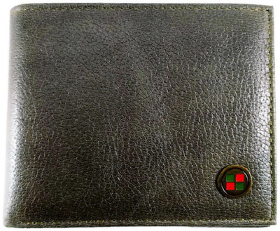 

WALTZ Men Green Genuine Leather Wallet(9 Card Slots), Amwa-25