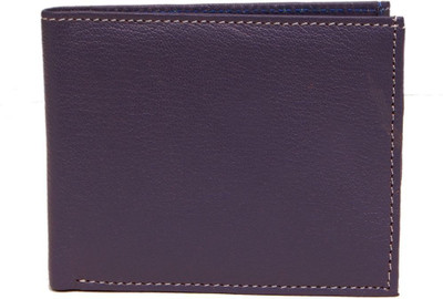 

Borse Men Casual Purple Genuine Leather Wallet(4 Card Slots), Blue