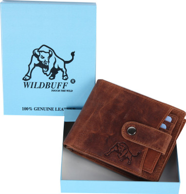 

Wild Buff Men Tan Genuine Leather Wallet(7 Card Slots)