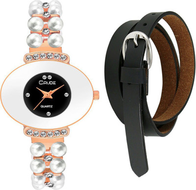 

Crude Analog Watch, Belt Combo(Black)