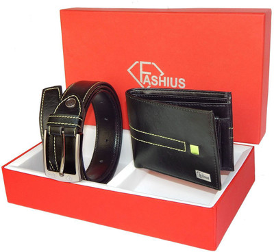 

Fashius Belt, Wallet Combo(Black)
