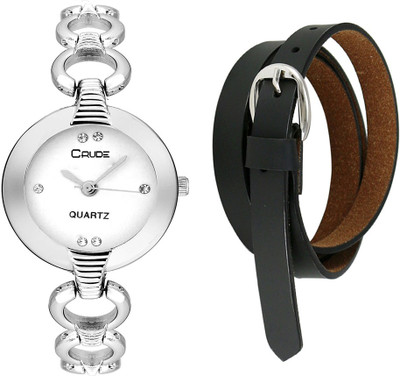 

Crude Analog Watch, Belt Combo(White)