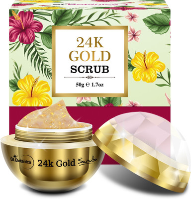 

StBotanica 24K Gold Face Scrub (With Pure 24k Gold, Vitamin C, Retinol, Hyaluronic acid) Skin Brightening, Firming, Anti Aging Scrub(50 g)