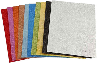 

PTCMart Easy to Peel Off Gum Glitter EVA Foam Sheets, A4 Size