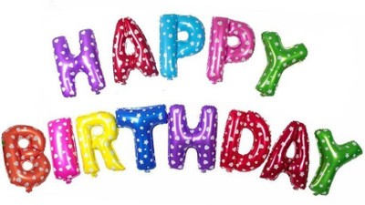 

teple Printed Happy Birthday Letter Foil Balloon Birthday Party Supplies , Happy Birthday Balloons For Party Decoration [16 inch] (Star Foil Balloon) Balloon(Multicolor, Pack of 1)