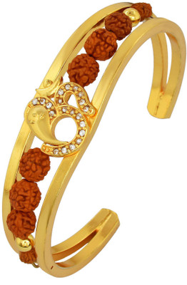 Dzinetrendz Brass Cubic Zirconia Gold-plated Kada