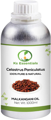 

Ks Essentials 100% Pure Malkangani Oil (Celastrus Paniculatus) Natural Cold Pressed (1000ml)(1000 ml)