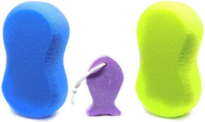 

Bueno Fish Shape Pumice Stone With Jolly Bath Sponge, Bath Accessories For Men And Women Use, Sponge For Baby Use, Pack Of 1