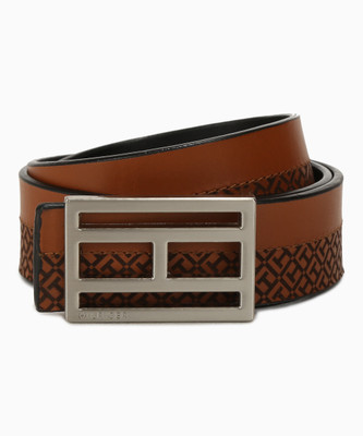 

Tommy Hilfiger Men Brown Genuine Leather Reversible Belt, Tan/black