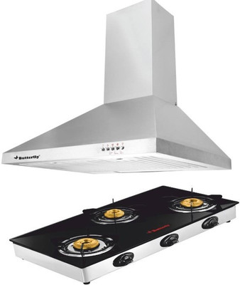 

Butterfly Rhino Plus Jet 3 Burner Wall Mounted Chimney(Silver 700 CMH)