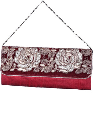 

Mahadev Exports Party Maroon Clutch