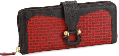 

Hidesign Casual Red, Brown Clutch, Brown;red