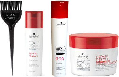 

A B S GROUP Hair Brush & Bonacure Reversilane Repair Rescue Shampoo, Conditioner and Masque(Set of 1)