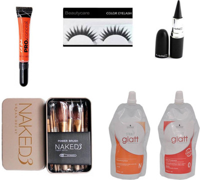 

beautycare combo set of la concealer eyelashes naked brush set glatt kajal(Set of 17)
