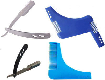 

JAMPAK Beard Shaping Comb For Man And Boys Blue Color SET OF 4(Set of 4)