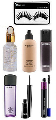 

brutus Eyelashes , Mac Smoothing Primer , Foundation , Eyeliner , Haute Naughty Liquid Mascara, Face Serum , Makeup remover(Set of 7)