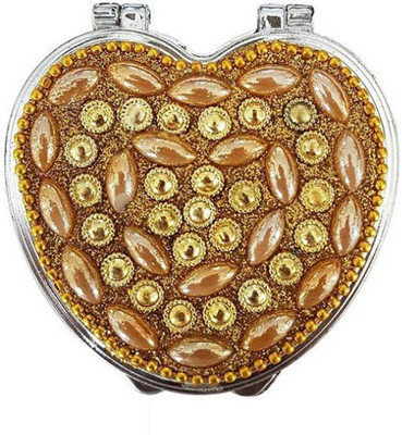

Bueno Folding Heart Shape Compact Mirror, Makeup Mirror for Women, Travelling Mirror,Gold, Pack of 1