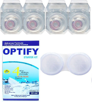 

Optify Color Contact Lens Zero Power Monthly Contact Lens(0, Voilet, Pack of 2)