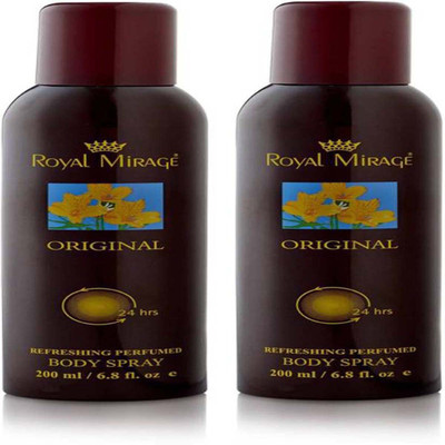 

Royal Mirage Original Deodorant Spray - For Men & Women(200 ml, Pack of 2)